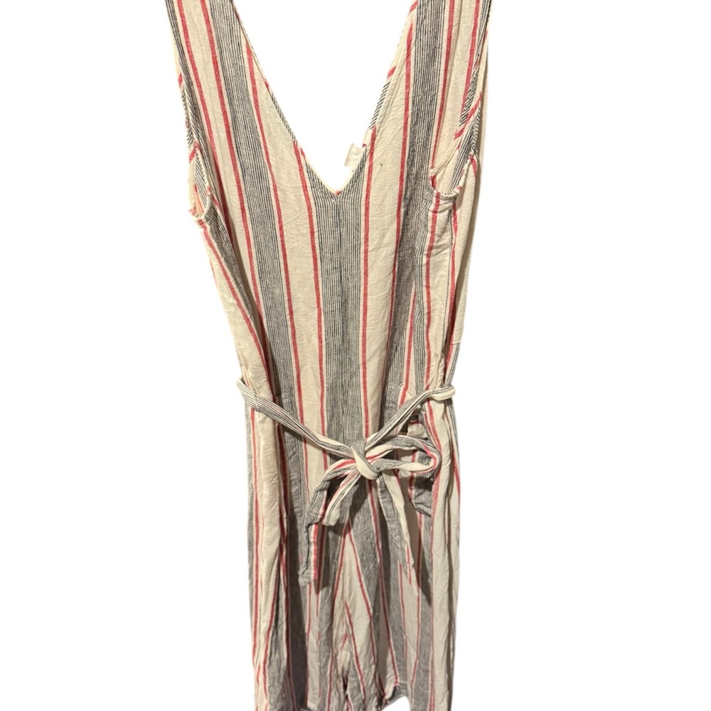 GAP Striped Jumpsuit in Red and Cream